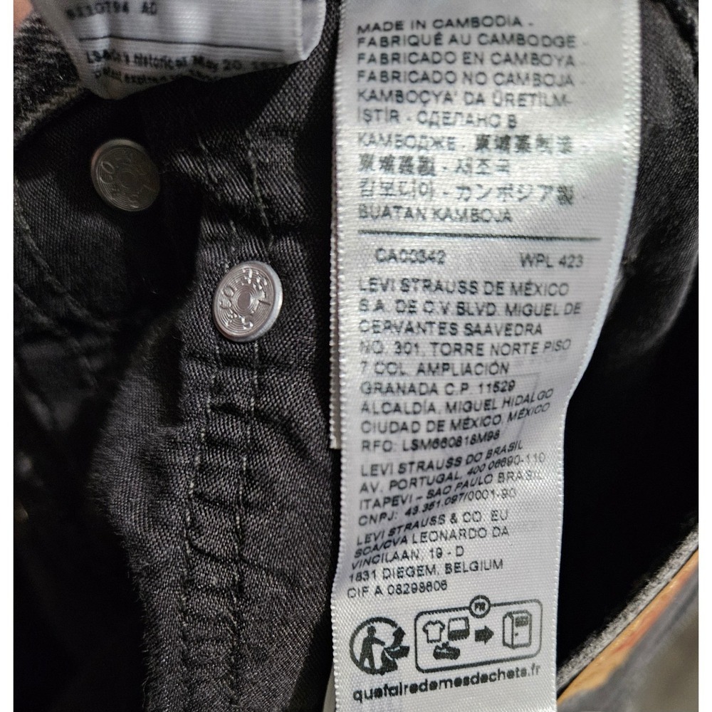 Levi's Side Slit Midi Jean Skirt Women's Washed Black Denim Midi 28" Waist New - Picture 5 of 9